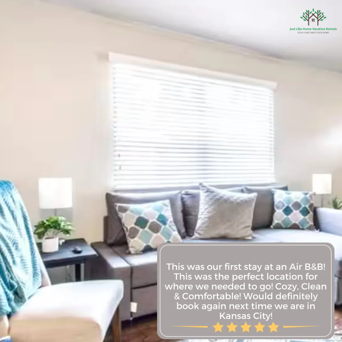 A comfortable living room scene featuring a well-cushioned couch with decorative pillows, natural light streaming through the window, and a cozy lamp. The space is designed for socializing, relaxing, and enjoying memorable moments.